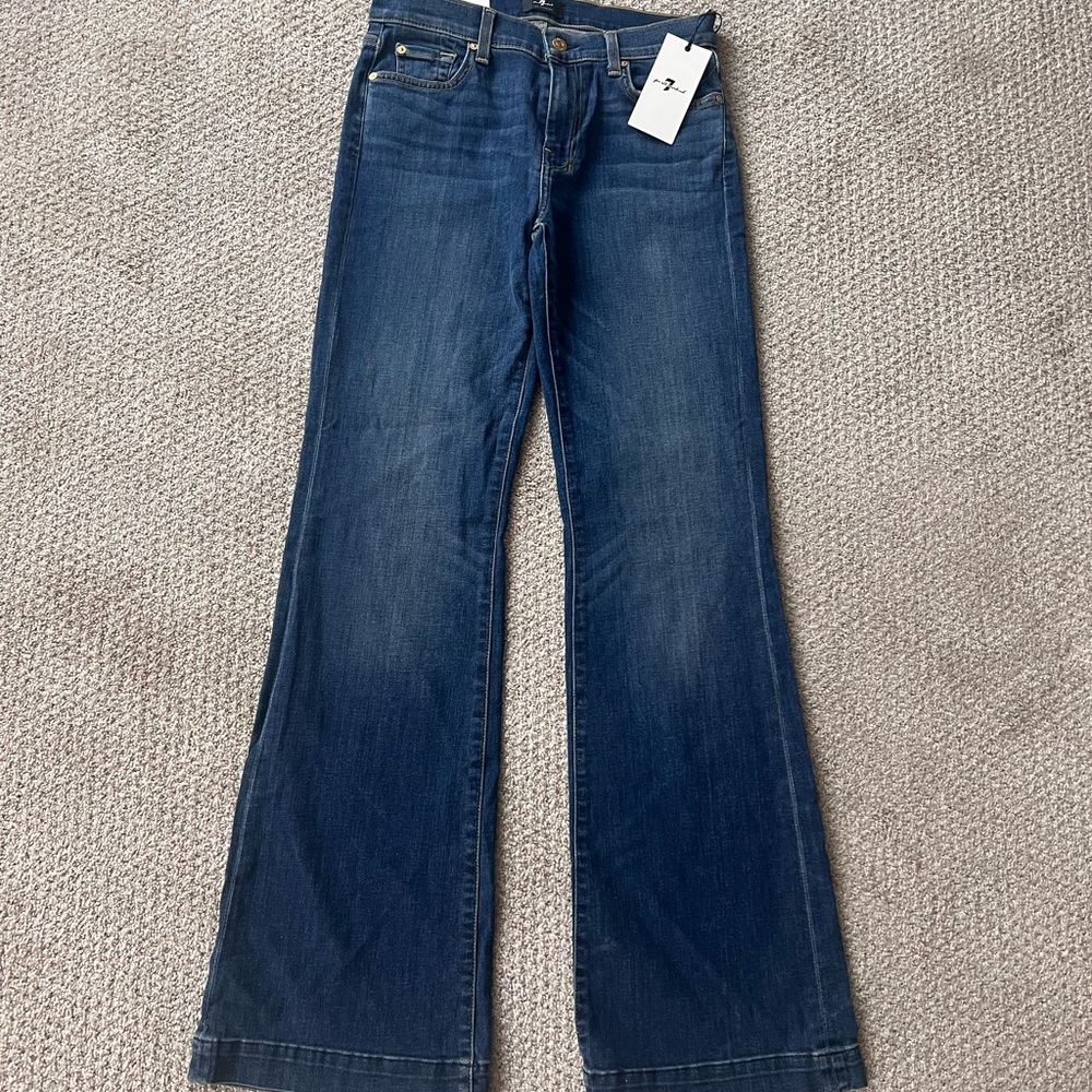 7 For All Mankind Dark Blue Flare Jeans